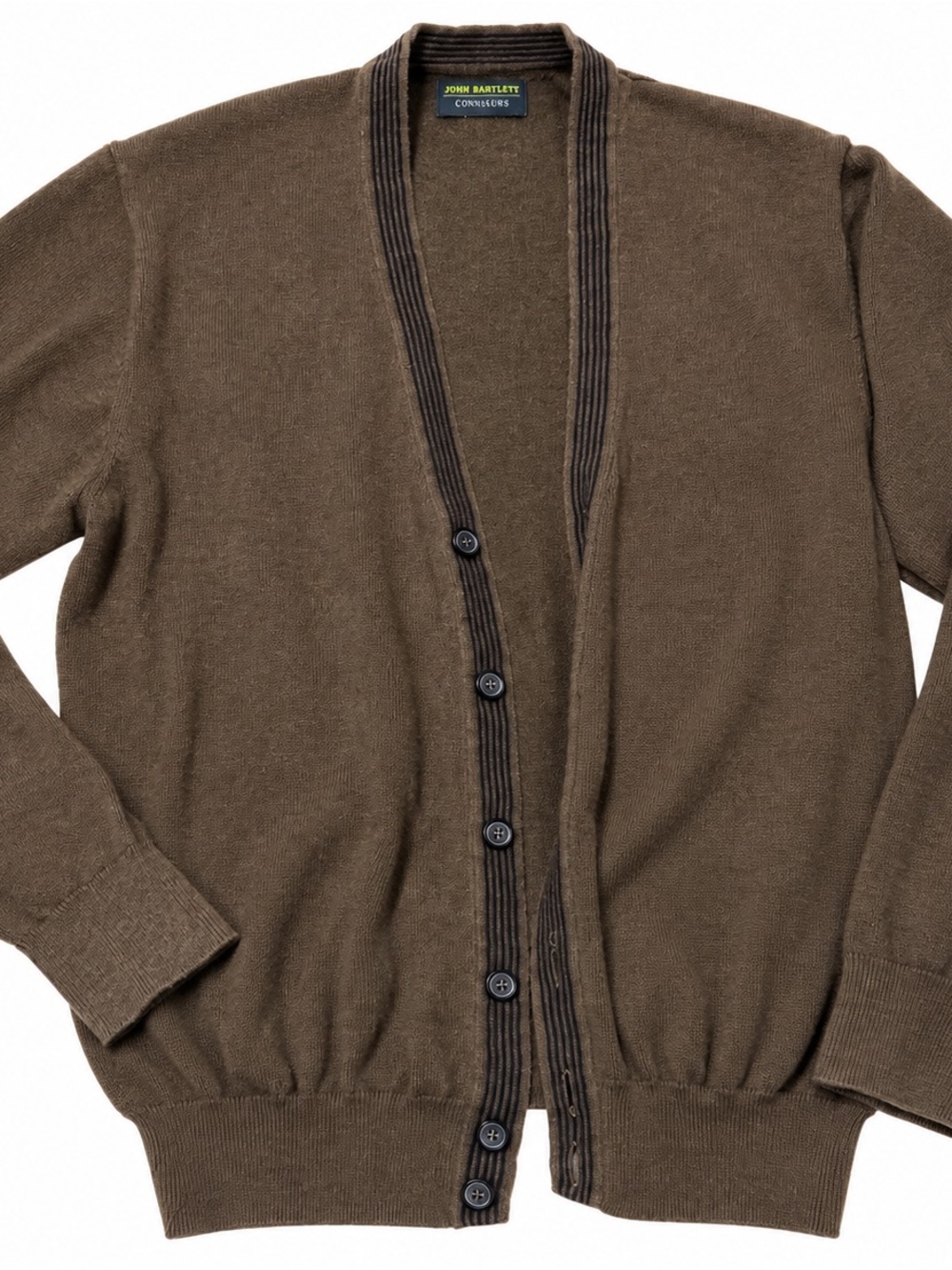 Vintage John Bartlett Consensus Men’s Brown Cardigan Sweater Button Front Knit